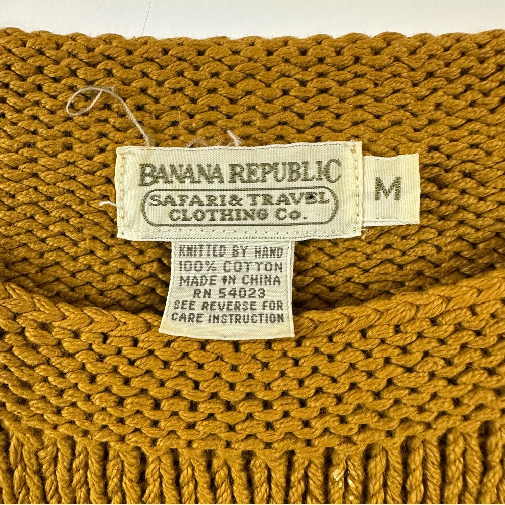 VTG Banana Republic Boatneck Knit Sweater Paisley  Medium 100% Cotton - Picture 3 of 8